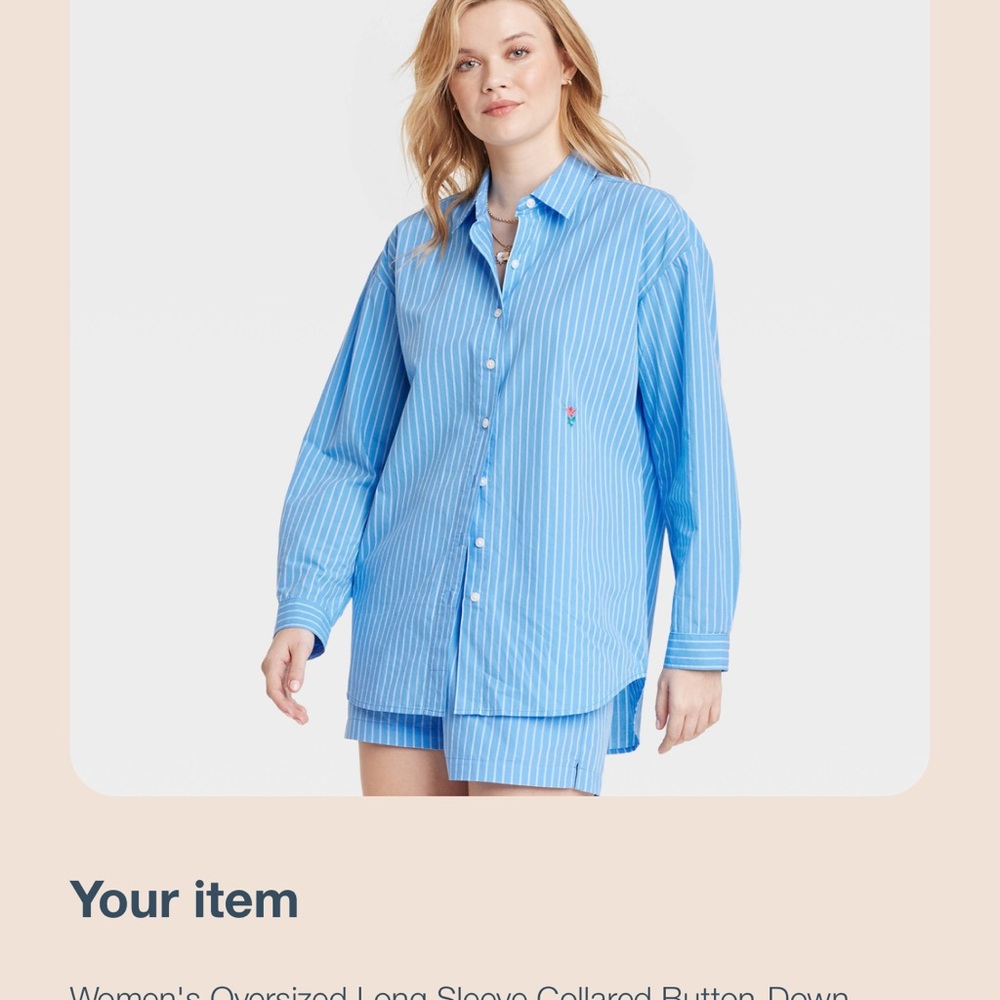 Universal Thread Light Blue Striped Top
